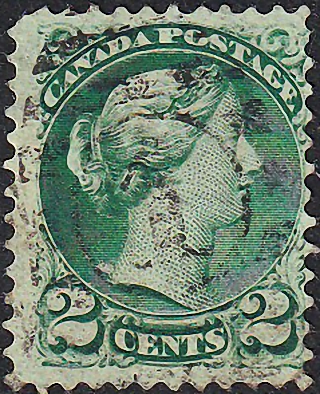Канада 1872 год . Queen Victoria . 2 c . Каталог 6,0 фунтов.